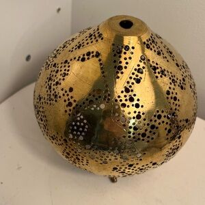 Star Print Morrocan Brass Lamp